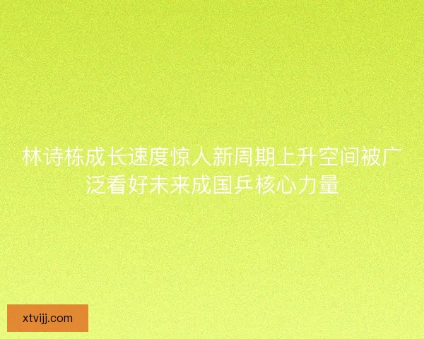 林诗栋成长速度惊人新周期上升空间被广泛看好未来成国乒核心力量